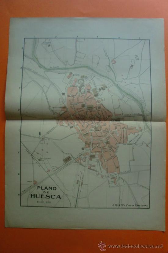 Mapas contempor&aacute;neos: MAPA Y NOMENCLATOR DE LAS VIAS Y EDIFICIOS PUBLICOS DE HUESCA -  A. MARTIN EDITOR 1920 - Foto 1