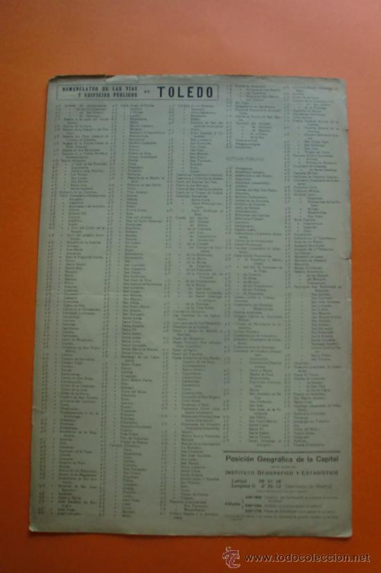 Mapas contempor&aacute;neos: MAPA Y NOMENCLATOR DE LAS VIAS Y EDIFICIOS PUBLICOS DE TOLEDO - A. MARTIN EDITOR 1920 - Foto 2