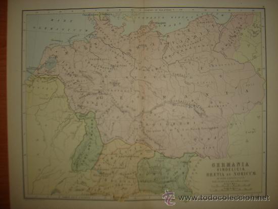 Mapas contempor&acirc;neos: MAPA DE GERMANIA,  BOSTON, 1886,ORIGINAL, ESPL&Eacute;NDIDO