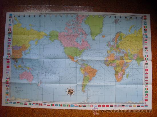 Contemporary maps: CA. 1970 THE WORLD ON MERCATOR&acute;S PROJECTION    AMERICAN MAP CO. INC.