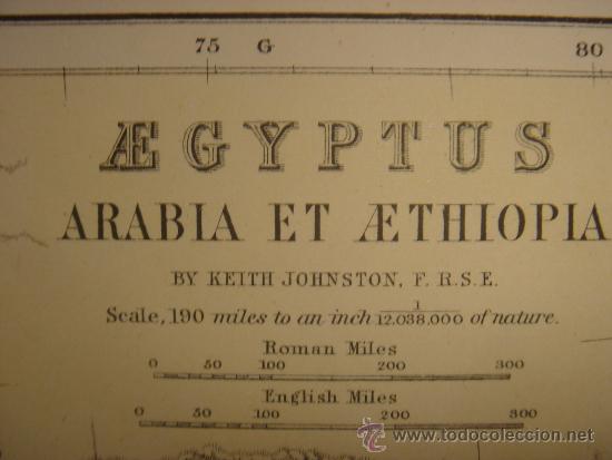 Mapas contempor&acirc;neos: MAPA DE EGIPTO ARABIA Y ETIOP&Iacute;A EN LA ANTIGUEDAD, BOSTON, 1886,ORIGINAL, ESPL&Eacute;NDIDO