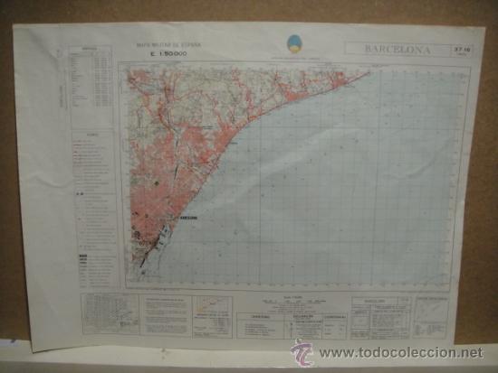Contemporary maps: mapa militar de barcelona - escala 1: 50.000