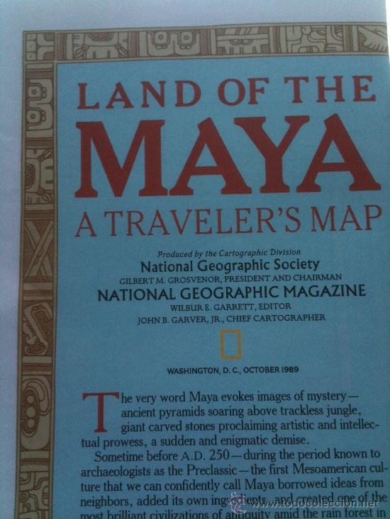 Zeitgen&ouml;ssische Karten: NATIONAL GEOGRAPHIC MAPA TIERRA DE LOS MAYAS - OCTUBRE 1989