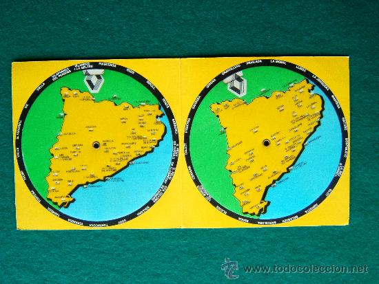 Mapas contempor&acirc;neos: MAPA QUILOMETRIC DE CATALUNYA - XARXA RENAULT - 2 DISCOS GEOGRAFICOS - 1987.