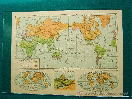 Mapas contempor&acirc;neos: CLIMAS E ISOTERMAS DEL A&Ntilde;O-ALTITUD-TEMPRATURA-SALVADOR SALINAS BELLVER-24x33 CM-MAPA DEL A&Ntilde;O 1947.
