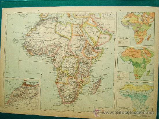 Mapas contempor&aacute;neos: ESTADOS DE AFRICA-MARRUECOS-POSESIONES EUROPEAS-MAPA-SALVADOR SALINAS BELLVER-50X34 CM-N&ordm; 42-43-1947