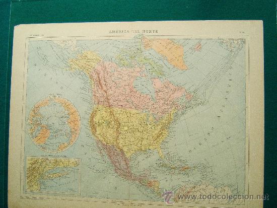 Mapas contempor&acirc;neos: AMERICA DEL NORTE-POLO NORTE-NUEVA YORK-ELIAS ZEROLO ?-POULMAIRE-GARNIER-34X46 CM-N&ordm; 45-SIGLO XIX ?.
