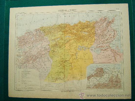 Mapas contempor&acirc;neos: ARGELIA Y TUNEZ-ZONA DETALLADA ARGEL-ELIAS ZEROLO ?-L POULMAIRE-GARNIER-34X46 CM-N&ordm; 27-SIGLO XIX ?.