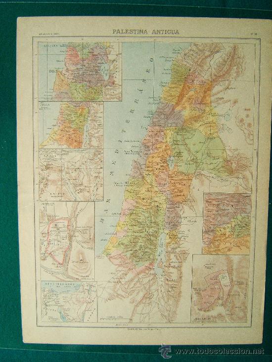 Mapas contempor&aacute;neos: PALESTINA ANTIGUA-JERUSALEN-EGIPTO-ELIAS ZEROLO ?-L POULMAIRE-GARNIER-46X34 CM-N&ordm; 22-SIGLO XIX ?.