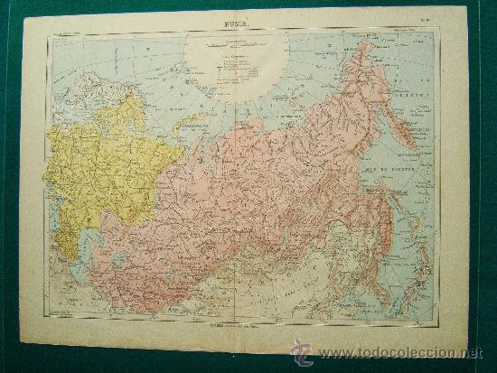 Mapas contempor&acirc;neos: RUSIA - ELIAS ZEROLO ? - L. POULMAIRE - GARNIER HNOS.PARIS - 34X46 CM. -FINALES SIGLO XIX