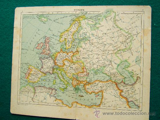 Mapas contempor&aacute;neos: EUROPE-F. SCHRADER-REVERSO FRANCE - MAPPEMONDE Y EXPANSION COLONIALE - MAPA 18X23 CM - A&Ntilde;O 1908.