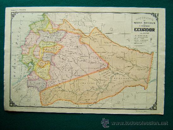 Mapas contempor&aacute;neos: ECUADOR-COLECCI&Oacute;N DE MAPAS BILLIKEN - A. BEMPORAT - 30X45 CM. - PRINCIPIO SIGLO XX.