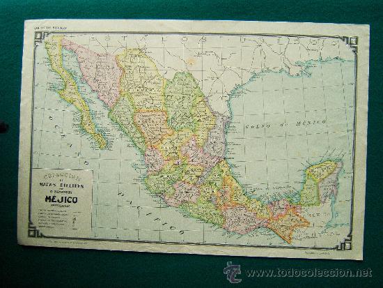 Mapas contempor&aacute;neos: MEJICO - COLECCI&Oacute;N DE MAPAS BILLIKEN - MEXICO - A. BEMPORAT - 30X45 CM. - PRINCIPIO SIGLO XX.