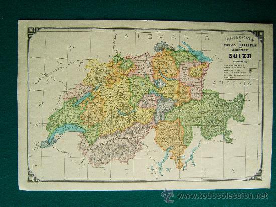 Zeitgen&ouml;ssische Karten: SUIZA - COLECCI&Oacute;N DE MAPAS BILLIKEN - A. BEMPORAT - 30X45 CM. - PRINCIPIO SIGLO XX
