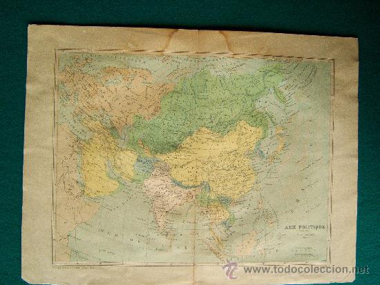 Zeitgen&ouml;ssische Karten: ASIE POLITIQUE - CH. POUSSIELGUE FRERES EDITEUR - MAPA 29X38 CM. - A&Ntilde;OS 1890/1902 ?