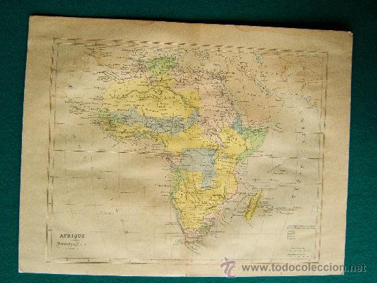 Zeitgen&ouml;ssische Karten: AFRIQUE - POUSSIELGUE FRERES EDITEUR - MAPA 29X38 CM. - 1890/1902 ?