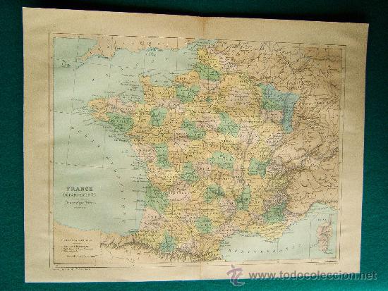 Zeitgen&ouml;ssische Karten: FRANCE DEPARTEMENTS - CORCEGA - POUSSIELGUE FRERES EDITEUR - MAPA 29X38 CM. - A&Ntilde;OS 1890/1902 ?