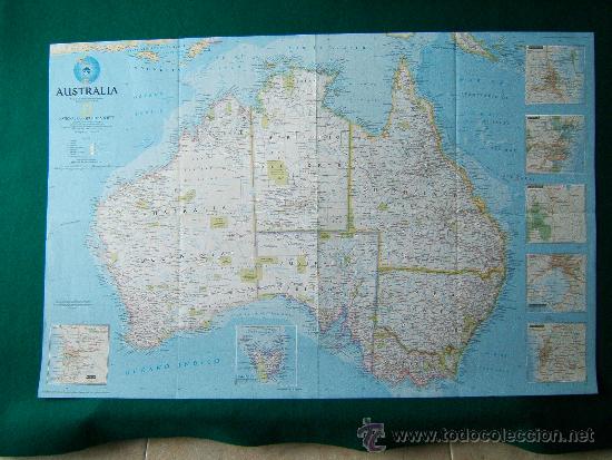 Zeitgen&ouml;ssische Karten: AUSTRALIA - BAJO ASEDIO - NATIONAL GEOGRAPHIC - 51X79 CM. - A&Ntilde;O 2000.