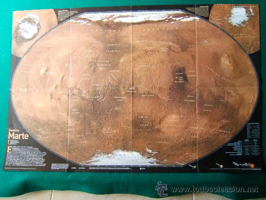 Zeitgen&ouml;ssische Karten: DESTINO MARTE - MARTE REVELADO - NATIONAL GEOGRAPHIC - 52X79 CM. - A&Ntilde;O 2001