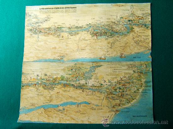 Zeitgen&ouml;ssische Karten: EGIPTO - LA VIDA COTIDIANA EN EL EGIPTO DE LOS ULTIMOS FARAONES - GEO - 27X116 CM. - A&Ntilde;OS 1980 ?