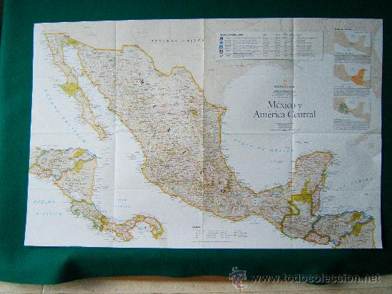 Contemporary maps: MEXICO Y AMERICA CENTRAL - LA UNION DIVISORIA - NATIONAL GEOGRAPHIC -MAPA 51X79 CM - A&Ntilde;O 2009.