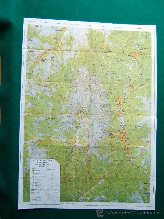 Zeitgen&ouml;ssische Karten: MUNTII BUCEGI - SI IMPREJURIMI - HARTA TURISTICA - PLANO - RUMANIA - BUCAREST -65X47 CM - A&Ntilde;OS 1980.