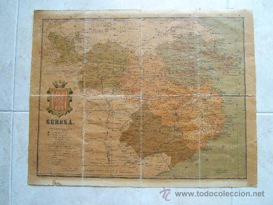 Zeitgen&ouml;ssische Karten: GERONA-BENITO CHIAS-JOAQUIN RIBERA (DIBUJO)-ALBERTO MARTIN-BARCELONA-MAPA 37X47 CM-1902-1&ordf; EDICION.