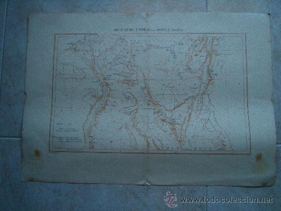 Zeitgen&ouml;ssische Karten: EGIPTO CENTRAL E INFERIOR-PENINSULA SINAITICA-DELTA DEL NILO,SINAI,MAR ROJO-MAPA 36X53CM-FINAL XIX.