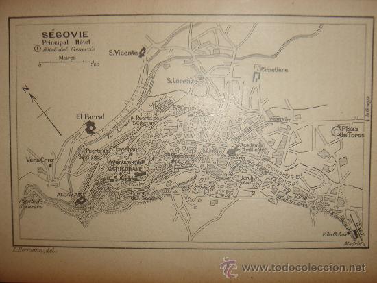Mapas contempor&acirc;neos: INTERESANTE PLANO DE SEGOVIA, CASTILLA LE&Oacute;N ,ORIGINAL,PARIS, JOANNE, 1906,