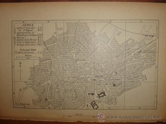 Mapas contempor&acirc;neos: INTERESANTE PLANO DE JEREZ,C&Aacute;DIZ, ANDALUC&Iacute;A ,ORIGINAL,PARIS, JOANNE, 1906,