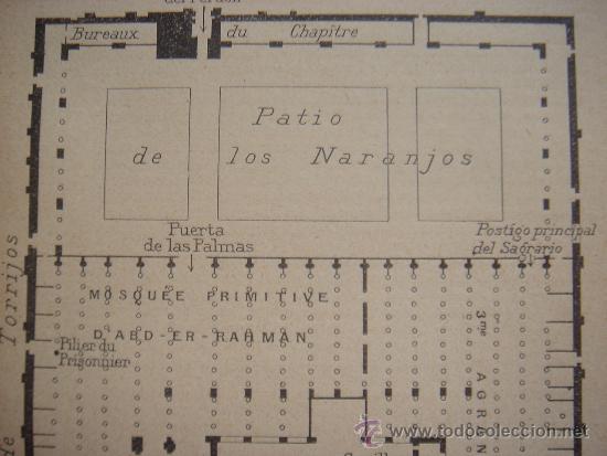 Mapas contempor&acirc;neos: INTERESANTE PLANO PLANTA MEZQUITA DE C&Oacute;RDOBA, ORIGINAL,PARIS, JOANNE, 1906,