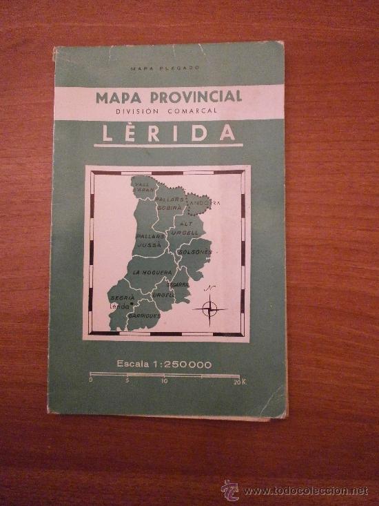 Mapas contempor&aacute;neos: MAPA PROVINCIAL - DIVISION COMARCAL -LERIDA - Foto 1