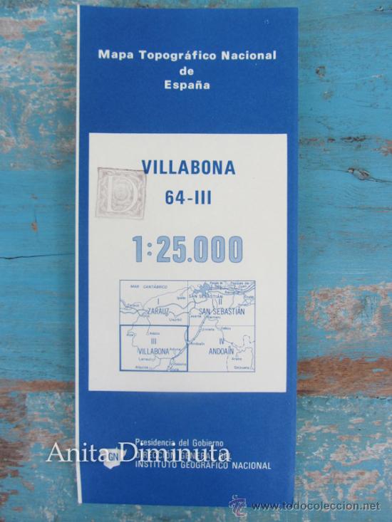 Mapas contempor&aacute;neos: ANTIGUO MAPA DE VILLABONA - MAPA TOPOGRAFICO NACIONAL - INSTITUTO GEOGRFICO - A&Ntilde;O 1979 - SECTOR 64-I