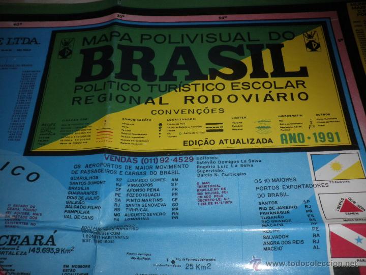 Mapas contempor&aacute;neos: Gran Mapa de Brasil - Antiguo - A&ntilde;o 91 - Foto 2