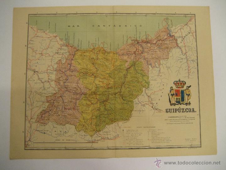 Mapas contempor&aacute;neos: ANTIGUO MAPA DE GUIP&Uacute;ZCUA - SERIE PROVINCIAS DE ESPA&Ntilde;A - ALBERTO MART&Iacute;N EDITOR - BARCELONA 1920