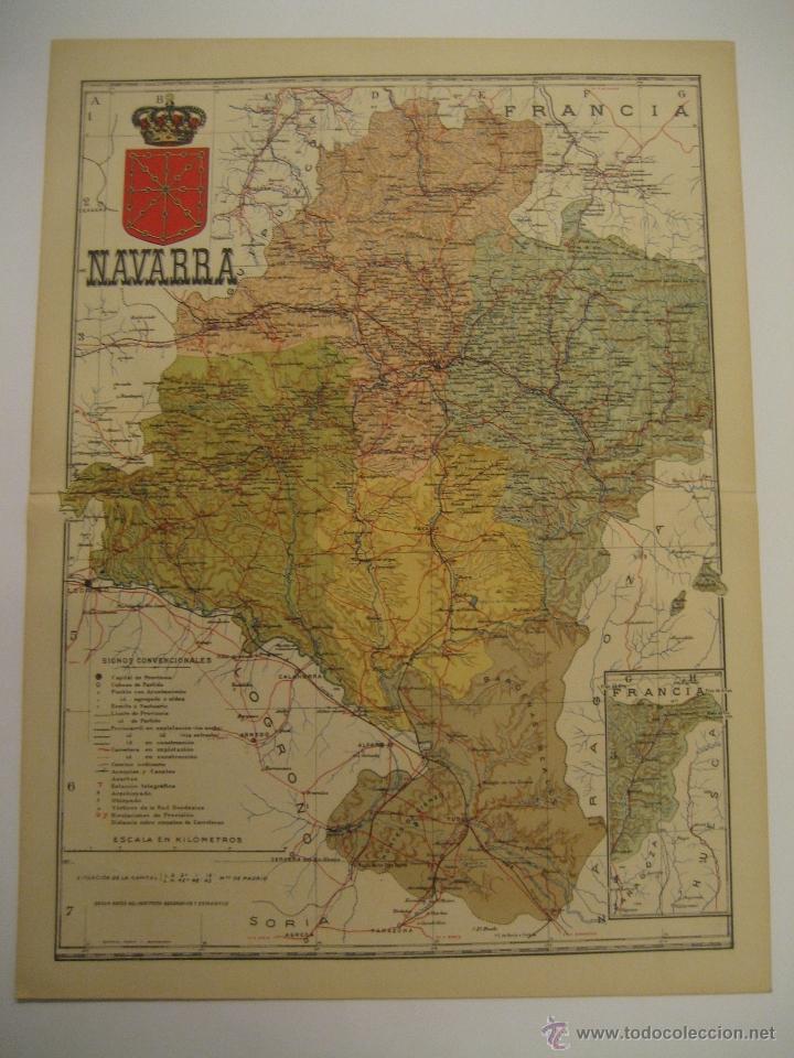Mapas contempor&aacute;neos: ANTIGUO MAPA DE NAVARRA - SERIE PROVINCIAS DE ESPA&Ntilde;A - ALBERTO MART&Iacute;N EDITOR - BARCELONA 1920