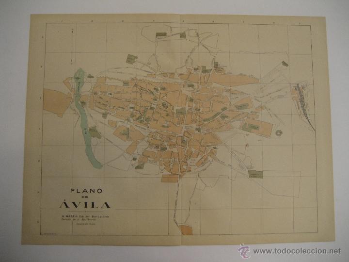 Mapas contempor&aacute;neos: ANTIGUO PLANO DE &Aacute;VILA - SERIE PROVINCIAS DE ESPA&Ntilde;A - ALBERTO MART&Iacute;N EDITOR - BARCELONA 1920