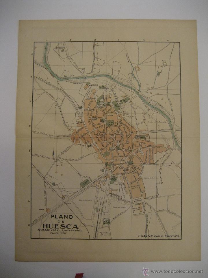 Mapas contempor&acirc;neos: ANTIGUO PLANO DE HUESCA - SERIE PROVINCIAS DE ESPA&Ntilde;A - ALBERTO MART&Iacute;N EDITOR - BARCELONA 1920