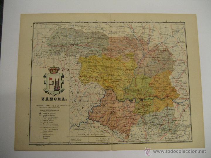 Mapas contempor&aacute;neos: ANTIGUO MAPA DE ZAMORA - SERIE PROVINCIAS DE ESPA&Ntilde;A - ALBERTO MART&Iacute;N EDITOR - BARCELONA 1920