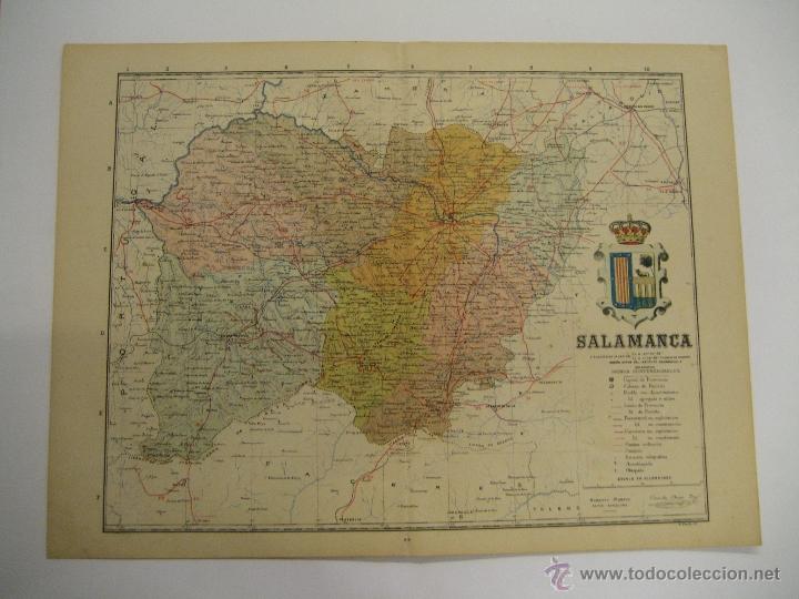 Mapas contempor&aacute;neos: ANTIGUO MAPA DE SALAMANCA - SERIE PROVINCIAS DE ESPA&Ntilde;A - ALBERTO MART&Iacute;N EDITOR - BARCELONA 1920