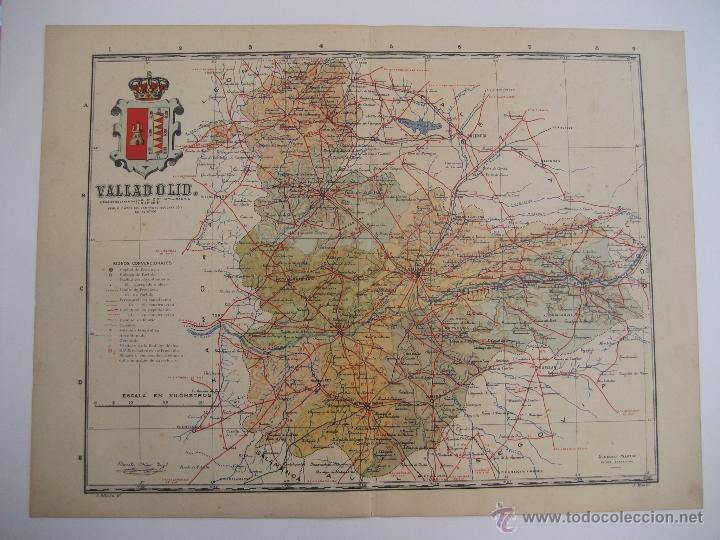 Mapas contempor&acirc;neos: ANTIGUO MAPA DE VALLADOLID - SERIE PROVINCIAS DE ESPA&Ntilde;A - ALBERTO MART&Iacute;N EDITOR - BARCELONA 1920