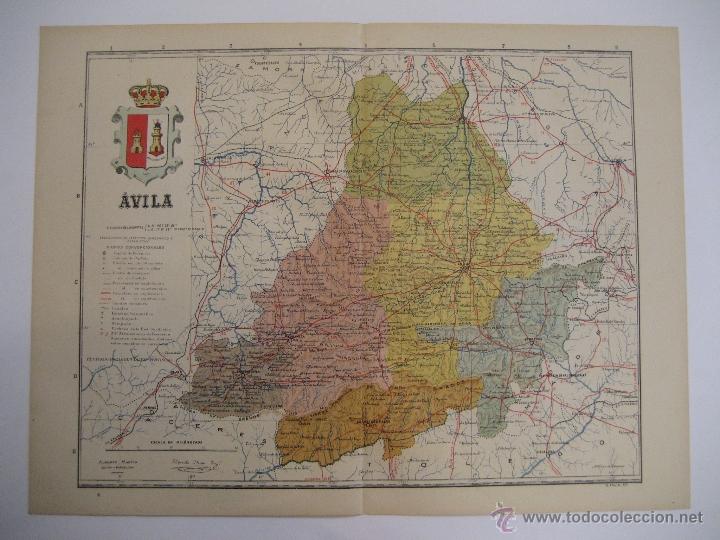 Mapas contempor&aacute;neos: ANTIGUO MAPA DE &Aacute;VILA - SERIE PROVINCIAS DE ESPA&Ntilde;A - ALBERTO MART&Iacute;N EDITOR - BARCELONA 1920