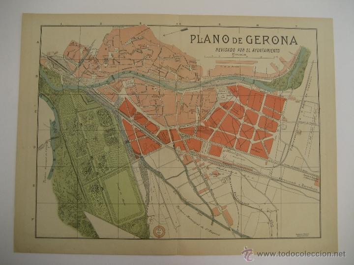 Zeitgen&ouml;ssische Karten: ANTIGUO PLANO DE GERONA - SERIE PROVINCIAS DE ESPA&Ntilde;A - ALBERTO MART&Iacute;N EDITOR - BARCELONA 1920
