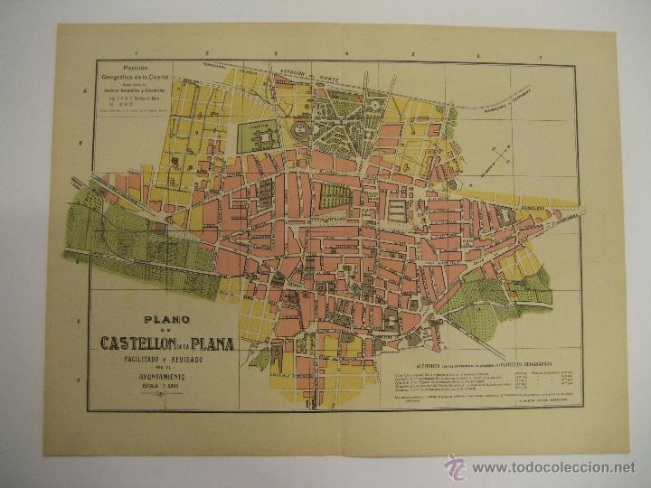 Zeitgen&ouml;ssische Karten: ANTIGUO PLANO CASTELL&Oacute;N DE LA PLANA -SERIE PROVINCIAS DE ESPA&Ntilde;A-ALBERTO MART&Iacute;N EDITOR-BARCELONA 1920