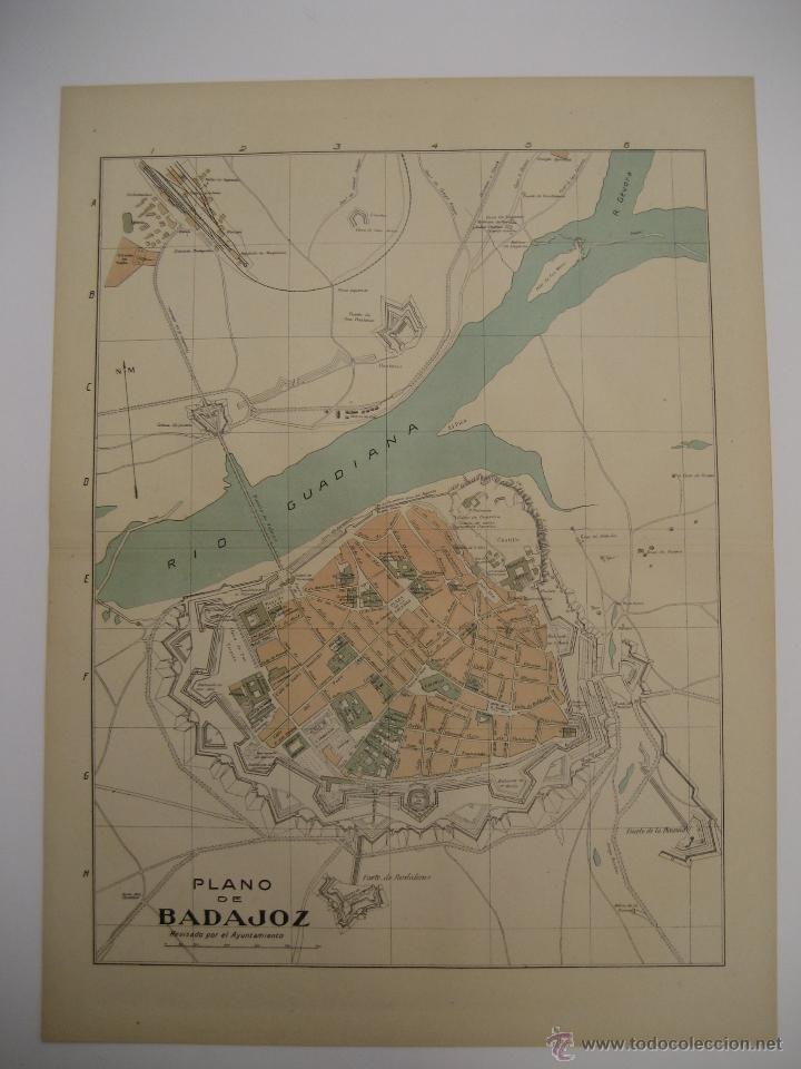 Zeitgen&ouml;ssische Karten: ANTIGUO PLANO DE BADAJOZ - SERIE PROVINCIAS DE ESPA&Ntilde;A - ALBERTO MART&Iacute;N EDITOR - BARCELONA 1920