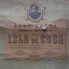 Mapas contemporâneos: MAPA 'GRAN CARTA GEOGRAFICA DE LA ISLA DE CUBA' HABANA 1881 G.GONZALEZ DE LAS PEÑAS. 1,10X1,80M.. Lote 40014140
