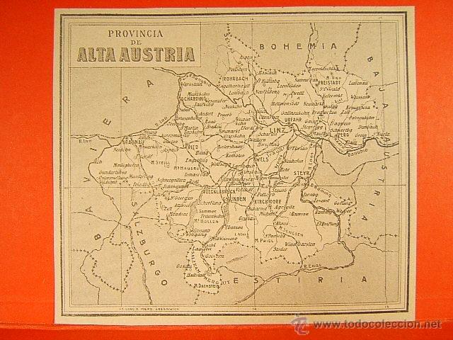 Zeitgen&ouml;ssische Karten: ALTA AUSTRIA-OBEROSTERRICH-LINZ-WELS-STEYR-ESTIRIA-SALZBURGO-BAVIERA-DANUBIO-SEGUI-12X13 CM-104-1903