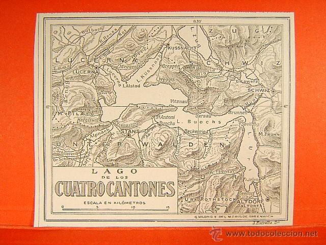 Zeitgen&ouml;ssische Karten: CUATRO CANTONES-LUCERNA-QUATRE CANTONS-LUCERNE-QUATTRO CANTONI-SEGUI-11X13 CM-150-1903...