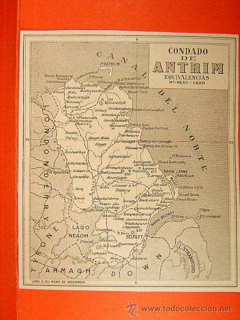 Zeitgen&ouml;ssische Karten: ANTRIM-BELFAST-AONTROIM-IRLANDA DEL NORTE-REINO UNIDO-DOWN-LONDONDERRY-ARMAGH-16X13 CM-210-1903...