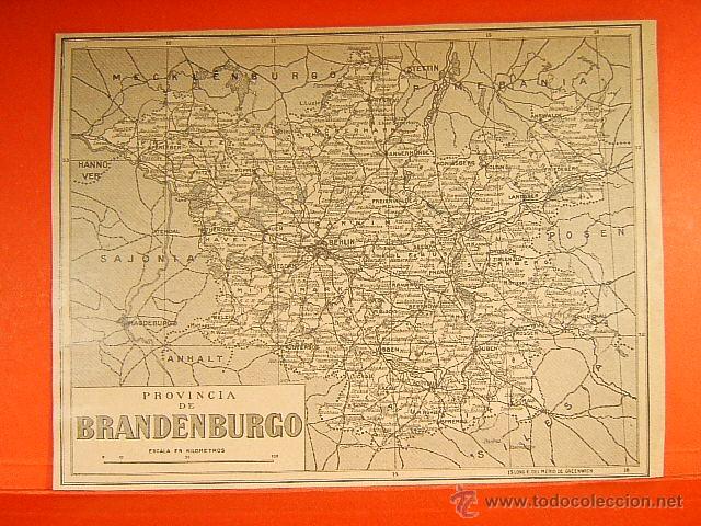 Zeitgen&ouml;ssische Karten: BRANDENBURGO-PRUSIA-MECKLENBURGO-POMERANIA-POSEN-SILESIA-SAJONIA-BERLIN-HANNOVER-15X20 CM-218-1903..